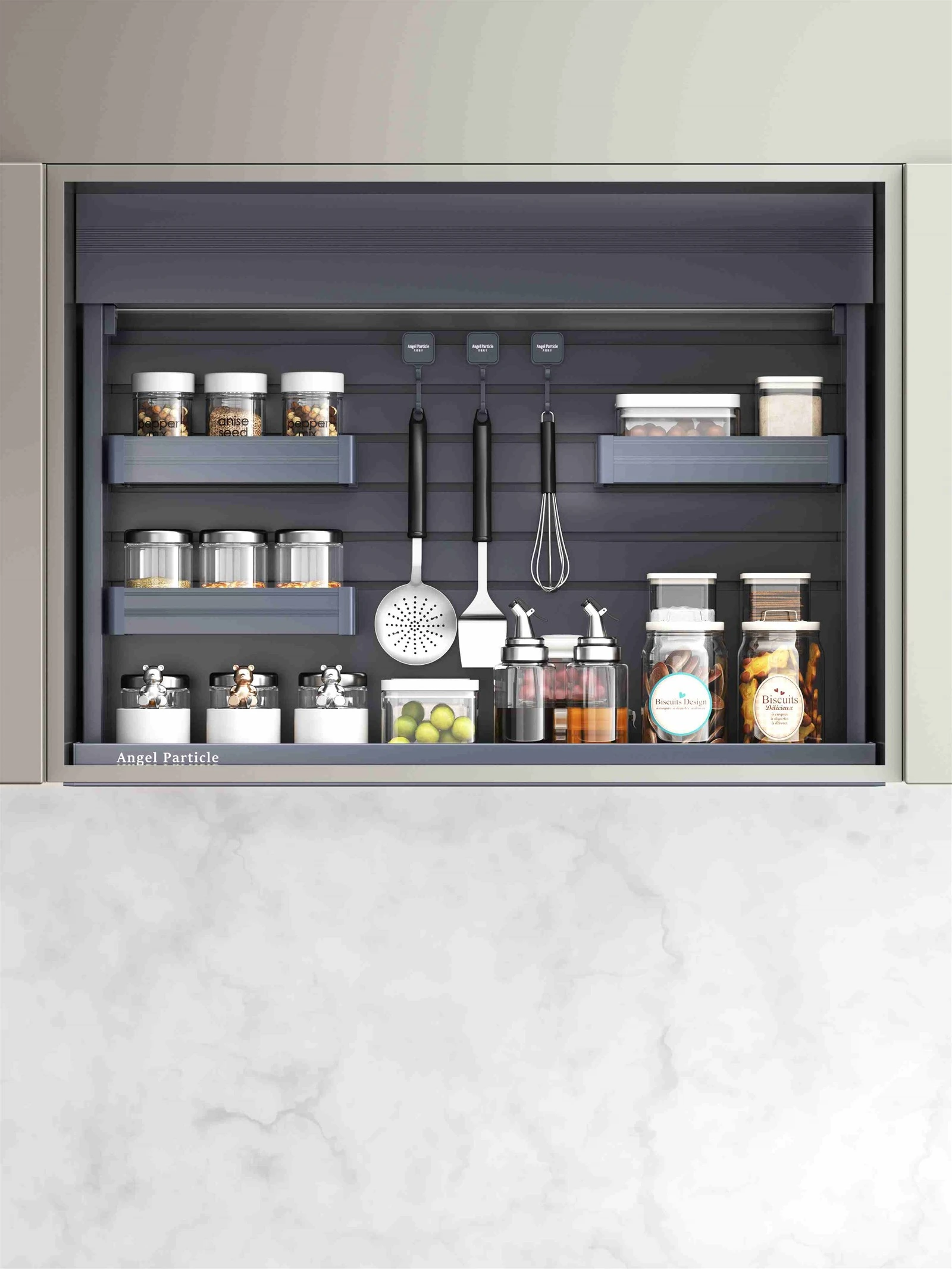 Hidden cabinet seasoning rack Hidden cabinet seasoning rack